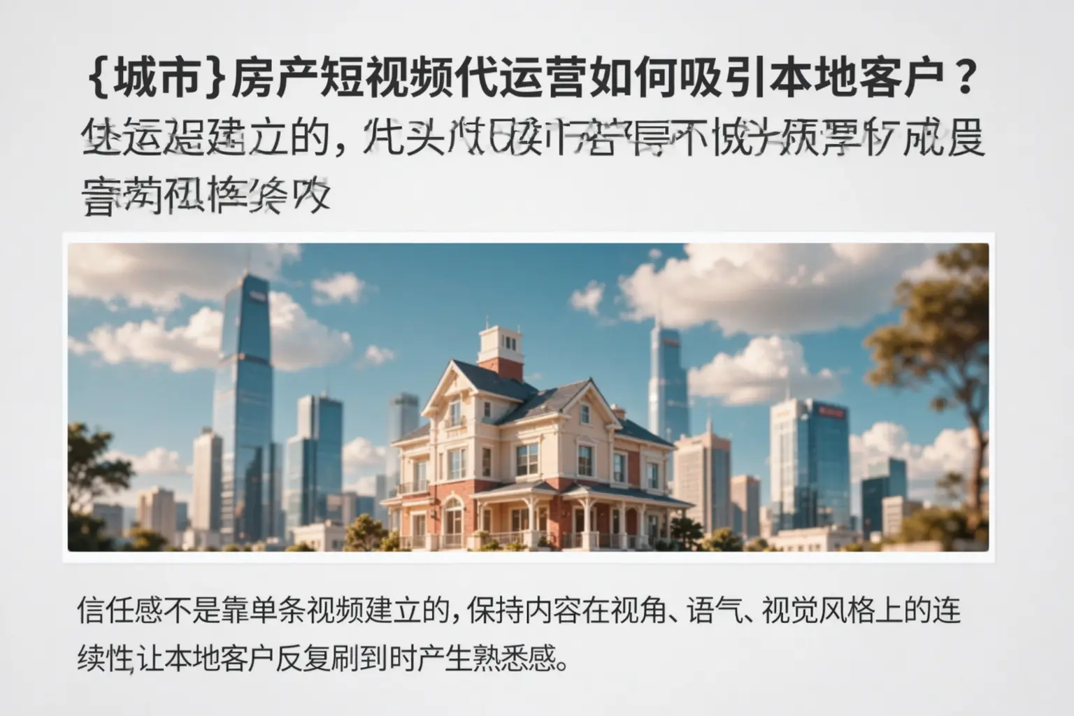普安房产短视频代运营如何吸引本地客户?